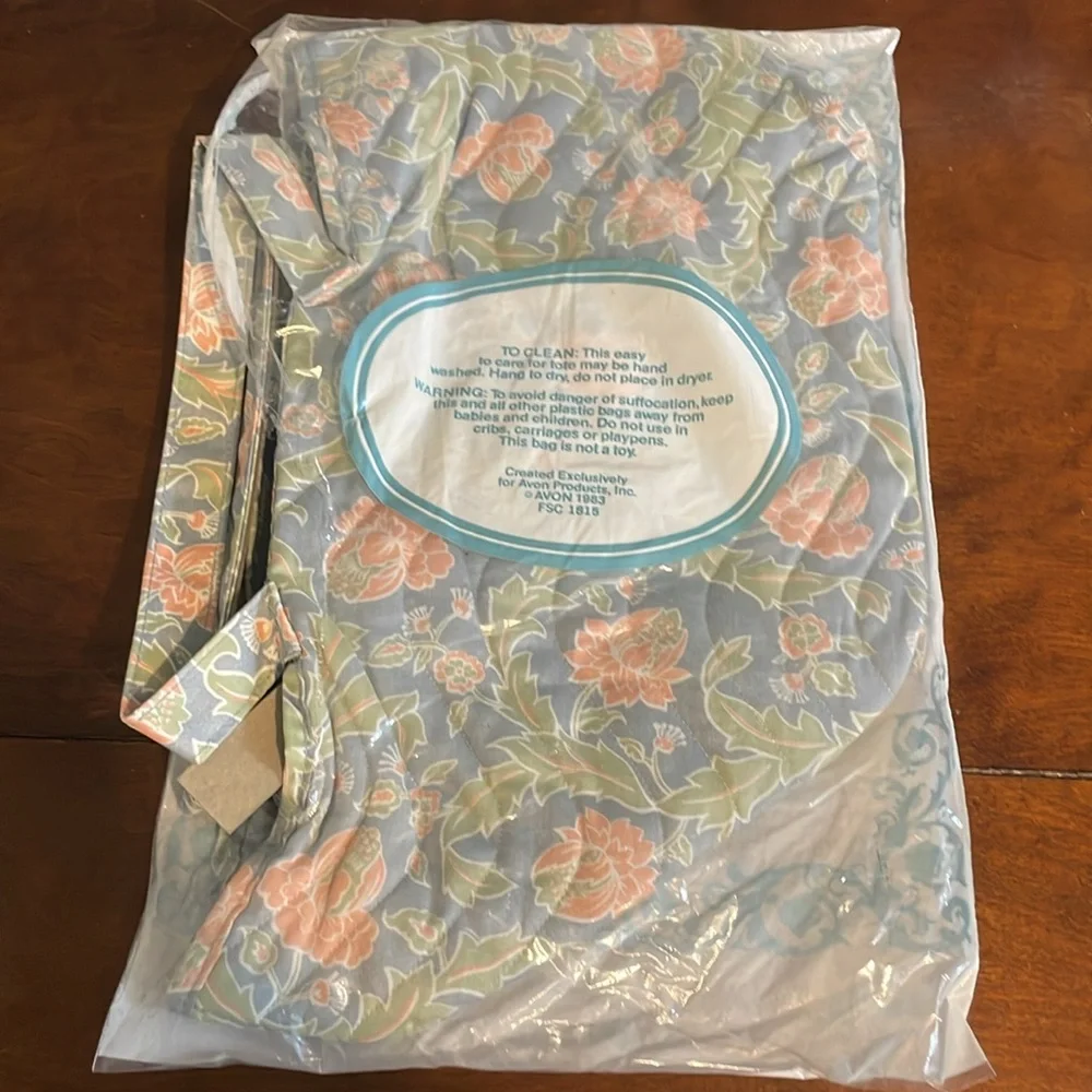 Avon Antique Vintage 1983 Soft Pastel Victorian Rose Tote Bag New Old Stock